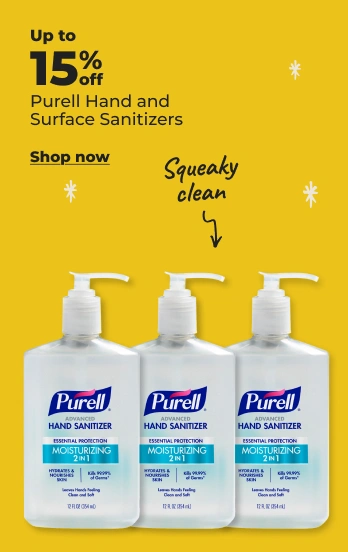 Shop now: Up to 15% off Purell hand and surface sanitizers