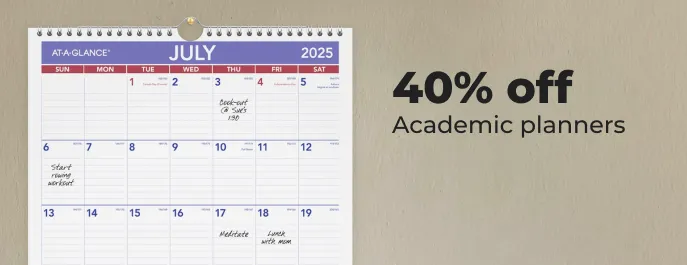 40% off academic planners