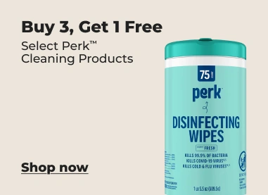 Shop now: Buy 3 get 1 Perk cleaning products