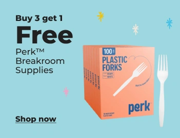 Shop now: Buy 3 get 1 Perk breakroom supplies