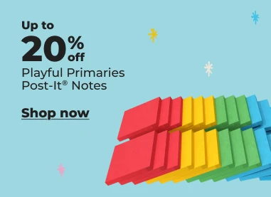 Shop now: up to 20% off Playful Primaries post-it notes