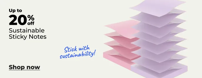Shop now: sustainable sticky notes up to 20% off