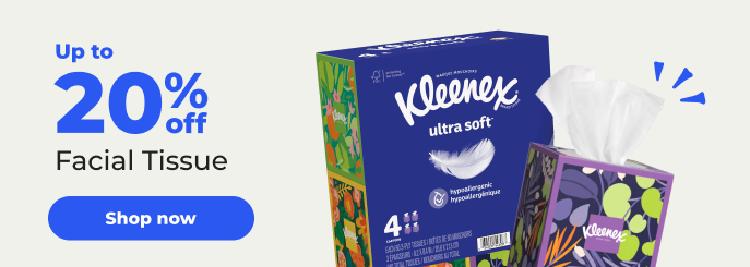 Upto 20% off cleenex facial tissue