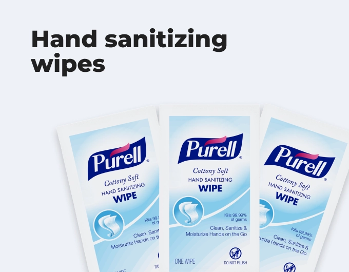 Image of Hand sanitizing wipes