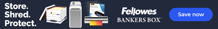 Fellowes bankers box ad