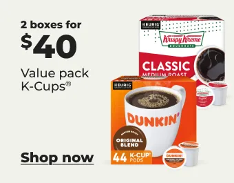 2 boxes for $40 K-Cups