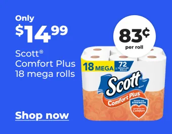 $14.99 Scott comfort plus 18 mega rolls