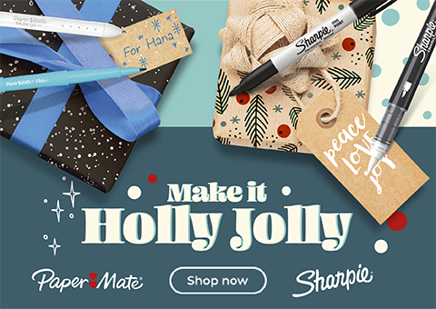 paper mate and sharpie holiday ad