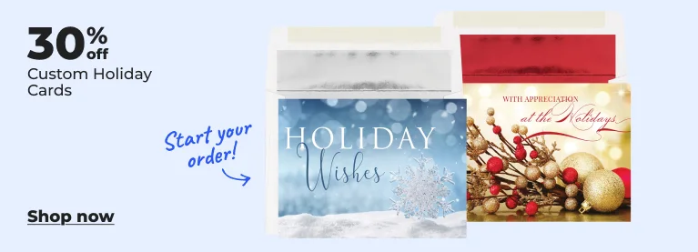 30% off Custom Holiday Cards