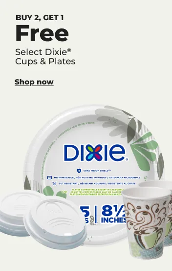 Buy 2, get 1 free select Dixie cups & plates