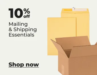 10% off mail & ship essentials
