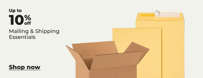 10% off mailing & shipping essentials
