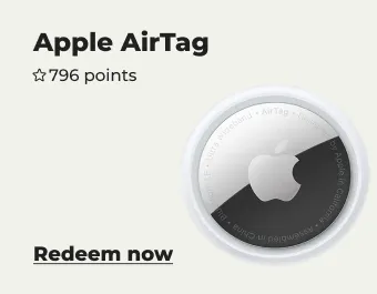Apple airtag, redeem for 796 points