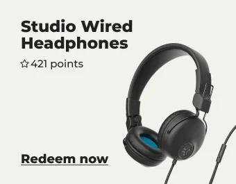 Studio wired headphones, redeem for 421 points