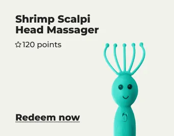 Redeem 120 points for Shrimp scampi head massager