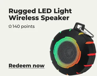 Redeem 140 points for LED light wireless speaker