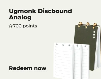 Ugmonk discbound analog, redeem for 700 points