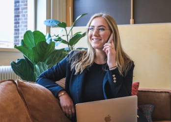 Image of a woman on the phone