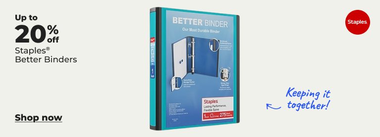 shop now: Staples Better Binders
