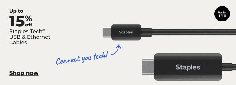 shop now: up to 15% off Staples Tech USB & Ethernet cables