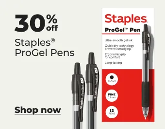 30% off Staples ProGel pens