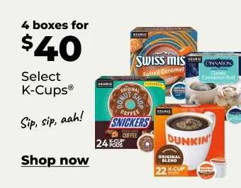 4 boxes of select K-Cups for $40