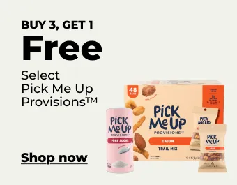 Buy 3, get 1 free select Pick Me Up provisions