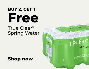Buy 2, get 1 free True Clear spring water