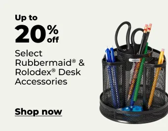 Up to 20% off select Rubbermaid & Rolodex desk accessories