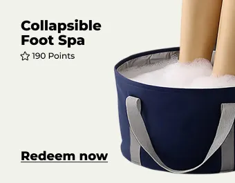 Get collapsible foot spa with 190 points