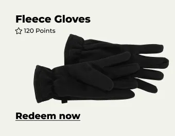 Get fleece gloves with 120 points