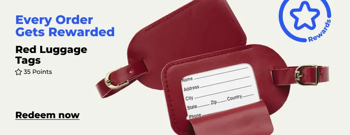 Get red luggage tag with 35 points