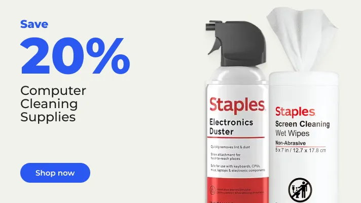 Save 20% on Staples computer cleaning supplies