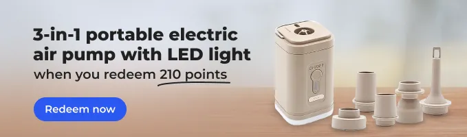 Image of 3-in-1 portable electric air pump with LED light