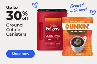 Image of ground coffee varieties up to 30% off