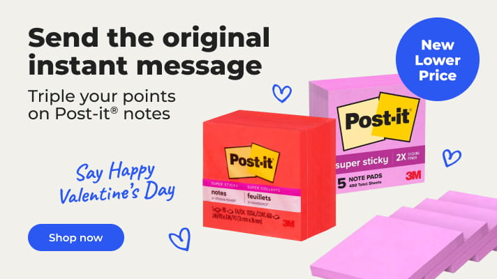 triple your points on Post-Its notes