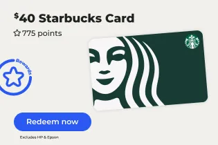 Image of rewards $40 Starbucks card