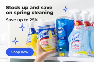 Image of cleaning supplies up to 25% off