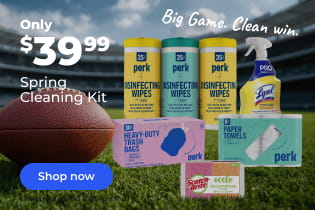 Image of cleaning products kit on a football field $39.99