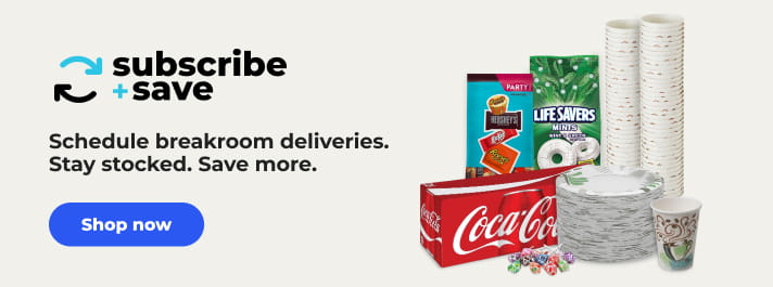 Subscribe + save on breakroom supplies