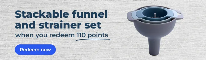 Image of stackable funnel and strainer set