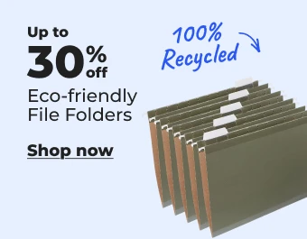 Shop now: up to 30% off eco-friendly file folders