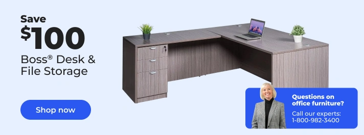 Shop now: Save $100 on Boss desk and file storage