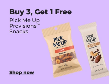 Shop now: Buy 3 get 1 PickMeUp Provisions snacks