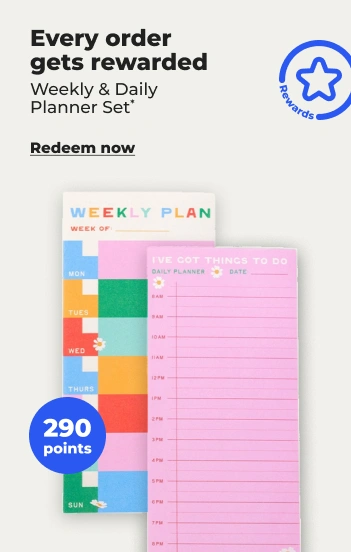 Redeem now:Weekly & Daily planner set with 290 points