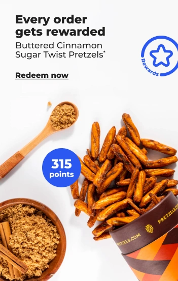Redeem now:Cinnamon sugar twist pretzels with 315 points