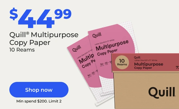 Shop now: Quill copy paper 10 reams $44.99