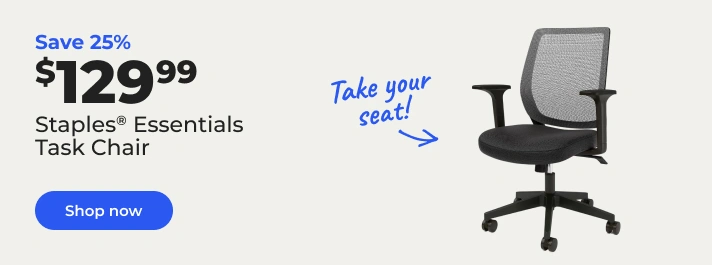 Shop now: Staples Essentials Task chair save 25%