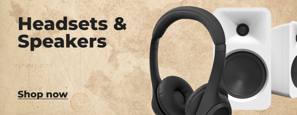 Shop now: Headsets & Speakers