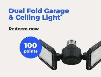 Redeem now: Dual Fold garage and ceiling light - 100 pts